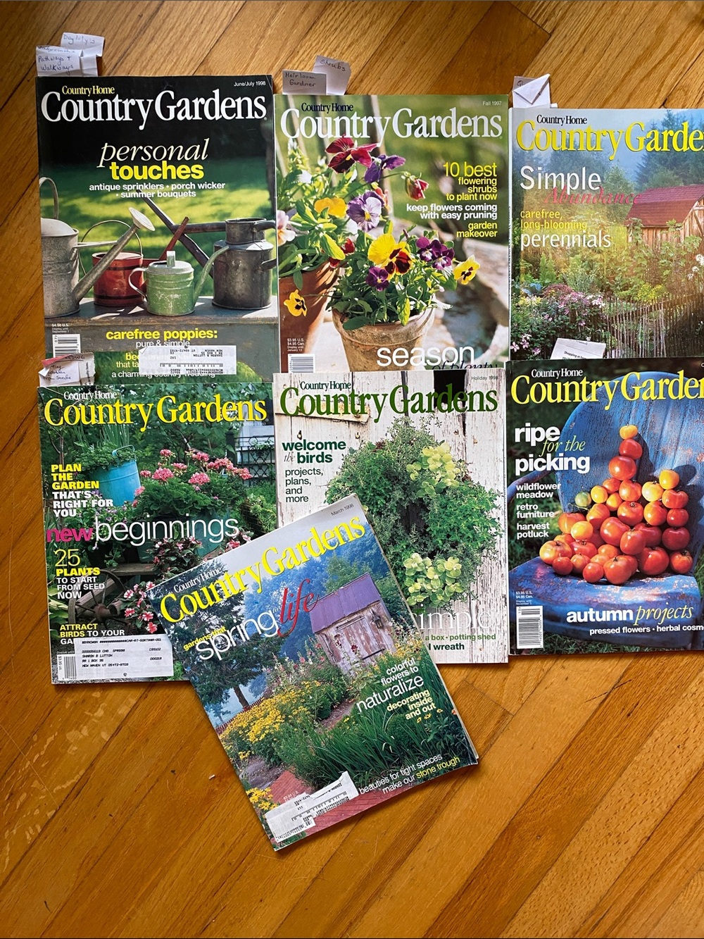 1997/98 Vintage Country  Gardens Magazines set of 7 Cottage Core